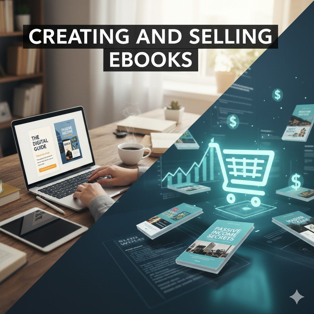 Creating and selling ebooks online showing ebook creation and digital publishing process