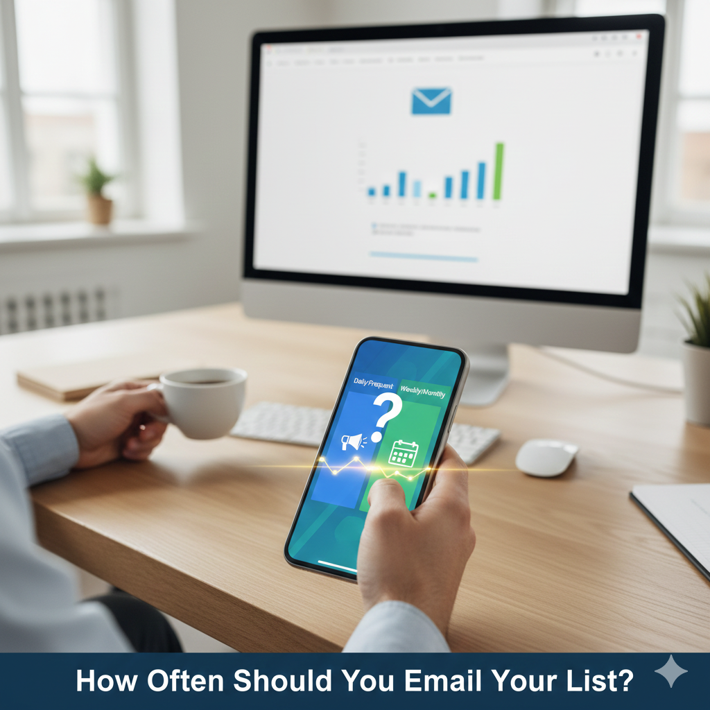 Email marketing schedule dashboard showing ideal email frequency planning.